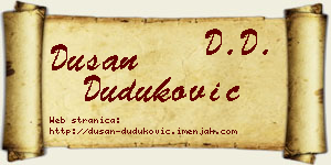 Dušan Duduković vizit kartica